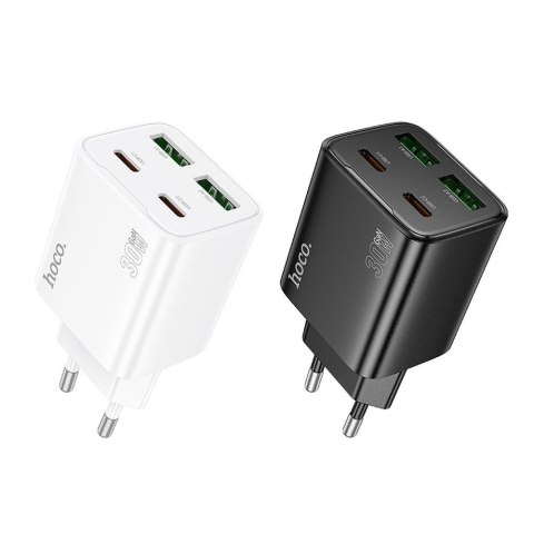 Ładowarka sieciowa do telefonu Hoco 2 x USB C + 2 x USB A QC3.0 PD 3A 30W N56 biała