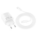 Ładowarka sieciowa do telefonu Hoco 2 x USB C + 2 x USB A QC3.0 PD 3A 30W + kabel USB C do Lightning N56 biała