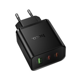 Ładowarka sieciowa do telefonu Hoco 2x USB C + USB A QC3.0 PD 3A 65W N75 czarna