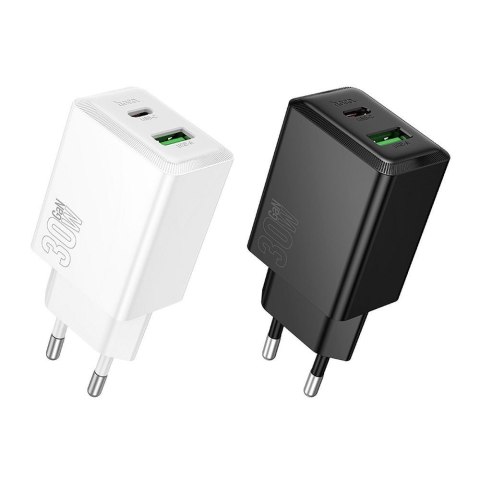 Ładowarka sieciowa do telefonu Hoco USB A + USB C QC3.0 PD AFC 3A 30W N71 biała