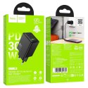 Ładowarka sieciowa do telefonu Hoco USB A + USB C QC3.0 PD AFC 3A 30W N71 czarna