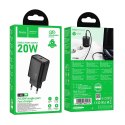Ładowarka sieciowa do telefonu Hoco USB C QC PD 20W N60 czarna