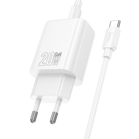 Ładowarka sieciowa do telefonu Hoco USB C QC PD 20W + kabel USB C do Lightning N60 biała