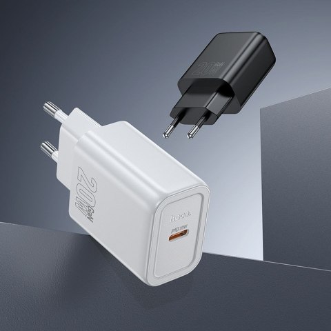 Ładowarka sieciowa do telefonu Hoco USB C QC PD 20W + kabel USB C do Lightning N60 biała