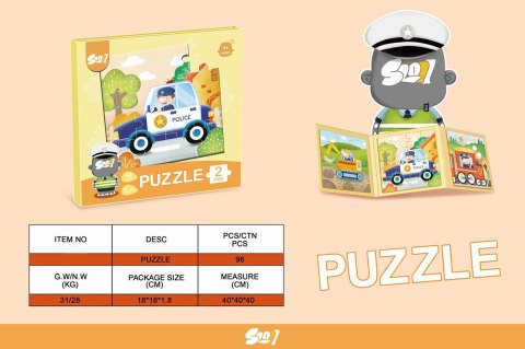 Magnetyczne Puzzle Pojazdy + Książeczka