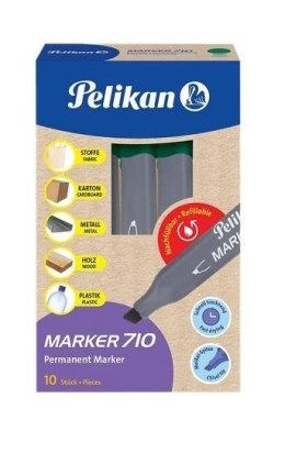 Marker 710 permanentny zielony (10szt) PELIKAN