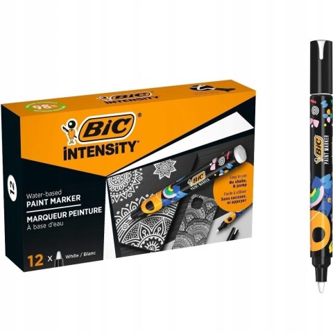 Markery akrylowe Intensity Classic biały (12szt)