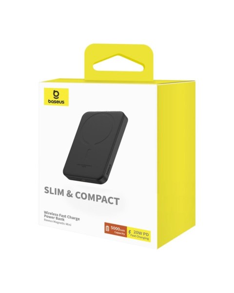 Mini powerbank Baseus 5000mAh 20W + kabel USB-C (20V/3A) - czarny