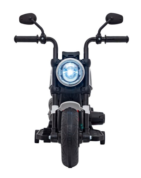 Motorek Chopper FASTER na akumulator dla dzieci Biały + Radio FM + Panel audio + LED