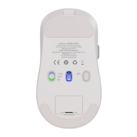 Mysz komputerowa Baseus Editor bezprzewodowa z akumulatorem 800mAh i wskaźnikiem stanu baterii - biała