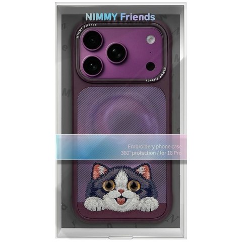 NIMMY futerał BIG EYED LYING CREAM CAT kompatybilny z MagSafe do IPHONE 18 Pro Max/17 Pro Max fioletowy