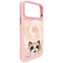 NIMMY futerał BIG EYED LYING RAGDOLL CAT kompatybilny z MagSafe do IPHONE 18 Pro/17 Pro różowy