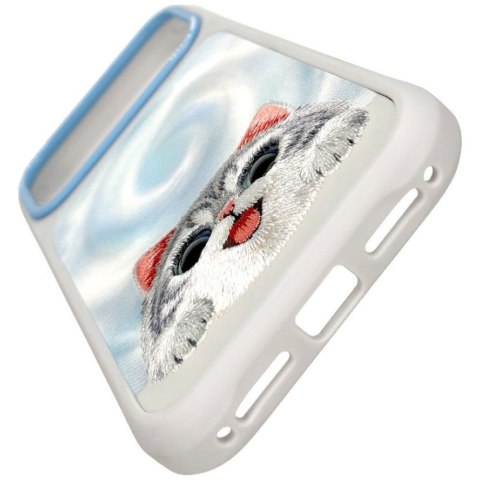 NIMMY futerał BIG EYED LYING SILVER SHADED CAT kompatybilny z MagSafe do IPHONE 18 Pro Max/17 Pro Max szary