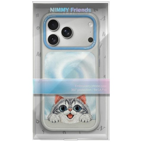 NIMMY futerał BIG EYED LYING SILVER SHADED CAT kompatybilny z MagSafe do IPHONE 18 Pro/17 Pro szary