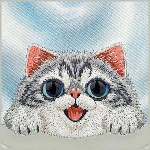 NIMMY futerał BIG EYED LYING SILVER SHADED CAT kompatybilny z MagSafe do IPHONE 18 Pro/17 Pro szary