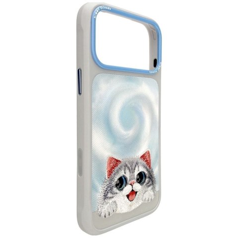 NIMMY futerał BIG EYED LYING SILVER SHADED CAT kompatybilny z MagSafe do IPHONE 18 Pro/17 Pro szary