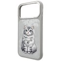 NIMMY futerał LUCKY FASHION CAT kompatybilny z MagSafe do IPHONE 18 Pro/17 Pro szary