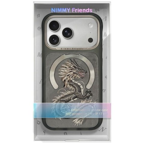 NIMMY futerał MAGNETIC FANTASY ANIMAL DRAGON kompatybilny z MagSafe do IPHONE 18 Pro Max/17 Pro Max szary