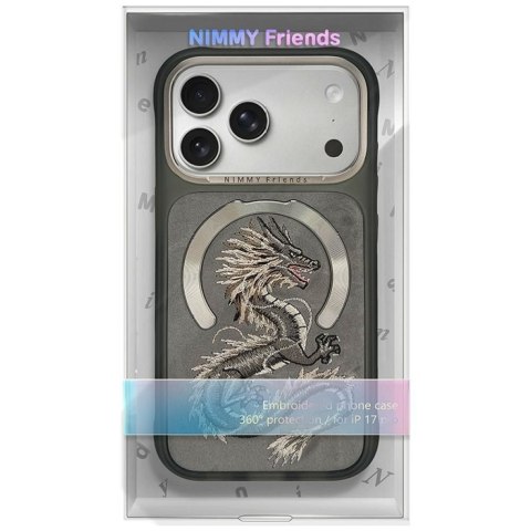 NIMMY futerał MAGNETIC FANTASY ANIMAL DRAGON kompatybilny z MagSafe do IPHONE 18 Pro/17 Pro szary