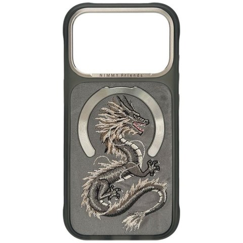 NIMMY futerał MAGNETIC FANTASY ANIMAL DRAGON kompatybilny z MagSafe do IPHONE 18 Pro/17 Pro szary