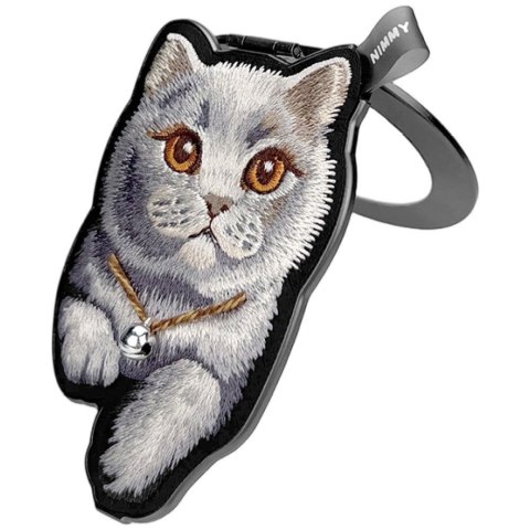 NIMMY zawieszka magnetyczna DENIM FASHION BRITISH SHORTHAIR CAT czarna