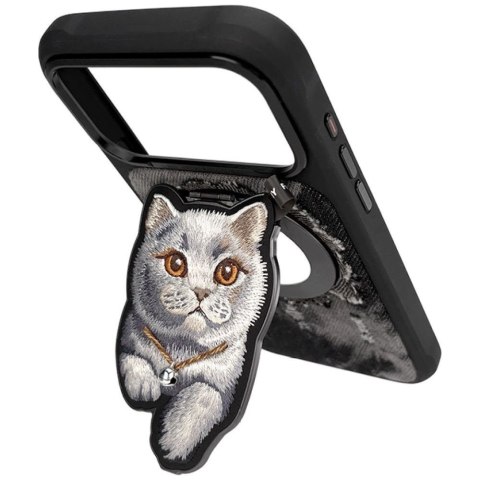 NIMMY zawieszka magnetyczna DENIM FASHION BRITISH SHORTHAIR CAT czarna