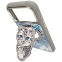 NIMMY zawieszka magnetyczna DENIM FASHION BRITISH SHORTHAIR CAT szara