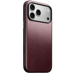 NOMAD futerał skórzany do IPHONE 18 Pro Max/17 Pro Max kompatybilny z MagSafe (Modern Leather Case Horween Leather) burgundowy