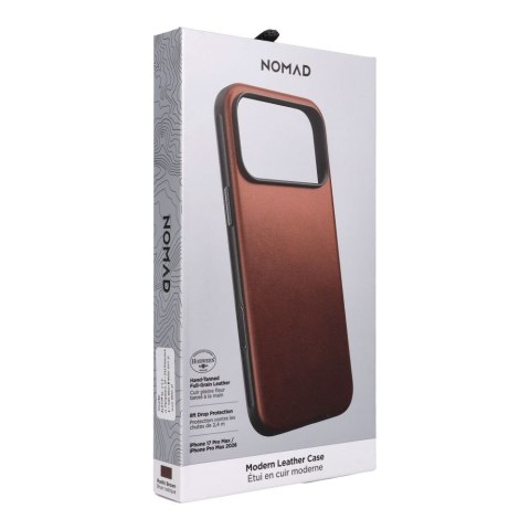 NOMAD futerał skórzany do IPHONE 18 Pro Max/17 Pro Max kompatybilny z MagSafe (Modern Leather Case Horween Leather) rustic brown