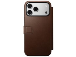 NOMAD futerał skórzany do IPHONE 18 Pro Max/17 Pro Max kompatybilny z MagSafe (Modern Leather Folio ECCO Leather) brązowy