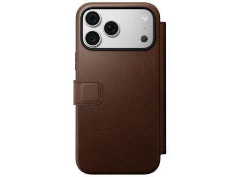 NOMAD futerał skórzany do IPHONE 18 Pro Max/17 Pro Max kompatybilny z MagSafe (Modern Leather Folio ECCO Leather) brązowy