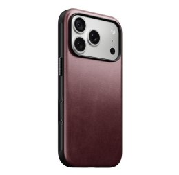 NOMAD futerał skórzany do IPHONE 18 Pro/17 Pro kompatybilny z MagSafe (Modern Leather Case Horween Leather) burgundowy