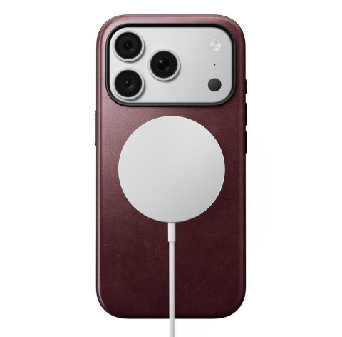NOMAD futerał skórzany do IPHONE 18 Pro/17 Pro kompatybilny z MagSafe (Modern Leather Case Horween Leather) burgundowy