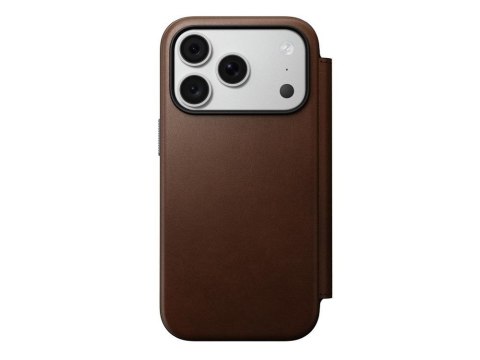 NOMAD futerał skórzany do IPHONE 18 Pro/17 Pro kompatybilny z MagSafe (Modern Leather Folio ECCO Leather) brązowy