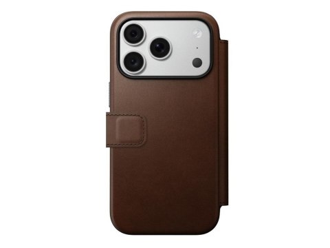 NOMAD futerał skórzany do IPHONE 18 Pro/17 Pro kompatybilny z MagSafe (Modern Leather Folio ECCO Leather) brązowy