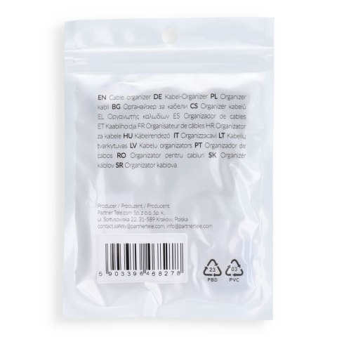 Opaska na kable samoprzylepna z rzepem Blue Star PJ-COZ413 - szara (10 szt.)