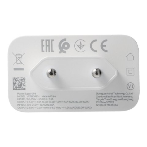 Oryginalna Ładowarka Sieciowa Oppo SuperVOOC VCBBOAEH 120W Power Adapter biała bulk