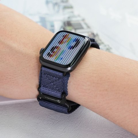 Pasek do Apple Watch Forcell F-Design FA05 rzep nylon 42 / 44 / 45 / 49 mm niebieski
