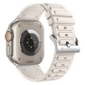 Pasek do Apple Watch Forcell F-Design FA06 dziurki silikon 42 / 44 / 45 / 49 mm biały