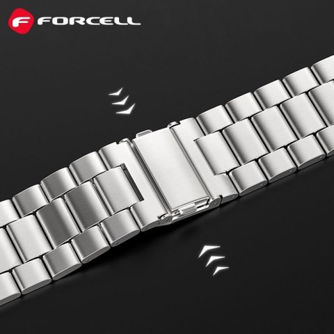 Pasek do Apple Watch Forcell F-Design FA10 zatrzask stal 38 / 40 / 41 mm srebrny