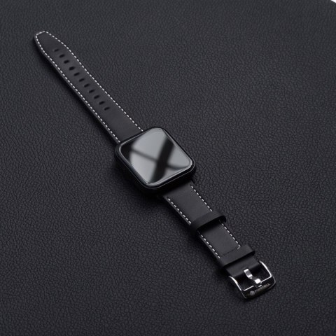 Pasek do Apple Watch Forcell F-Design FA20 dziurki skóra ekologiczna 38 / 40 / 41 mm czarny