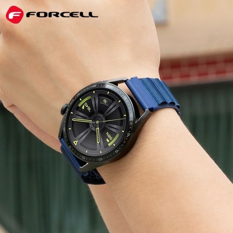 Pasek do Samsung Galaxy Watch Forcell F-Design FS05 sprzączka włókno poliestrowe 22 mm granatowy