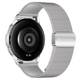 Pasek do Samsung Galaxy Watch Forcell F-Design FS11 magnetyczny stal 20 mm srebrny