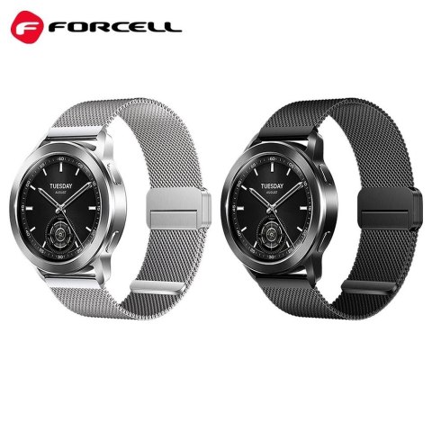 Pasek do Samsung Galaxy Watch Forcell F-Design FS11 magnetyczny stal 20 mm srebrny