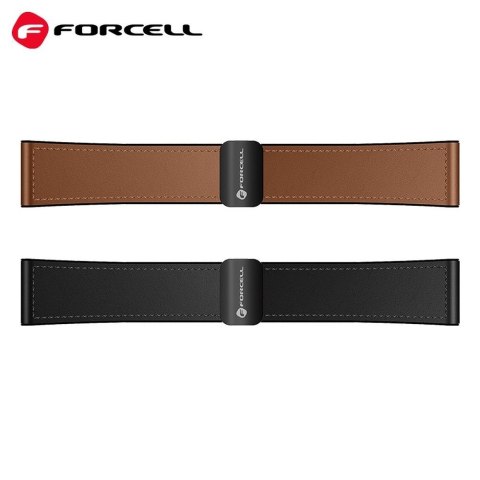 Pasek do Samsung Galaxy Watch Forcell F-Design FS20 magnetyczny skóra ekologiczna 20 mm brązowy