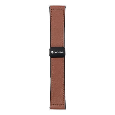 Pasek do Samsung Galaxy Watch Forcell F-Design FS20 magnetyczny skóra ekologiczna 20 mm brązowy