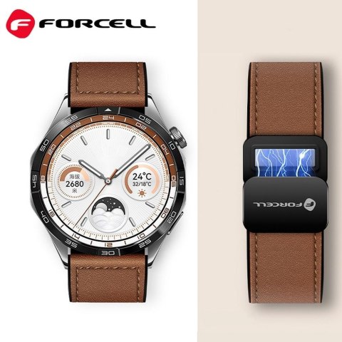 Pasek do Samsung Galaxy Watch Forcell F-Design FS20 magnetyczny skóra ekologiczna 20 mm czarny