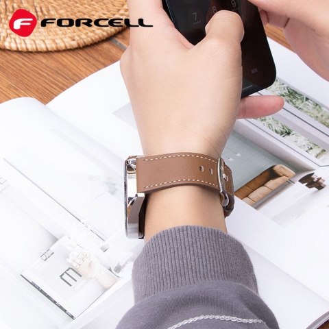 Pasek do Samsung Galaxy Watch Forcell F-Design FS21 dziurki skóra ekologiczna 22 mm czarny