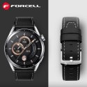 Pasek do Samsung Galaxy Watch Forcell F-Design FS21 dziurki skóra ekologiczna 22 mm czarny
