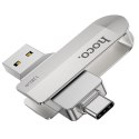 Pendrive 128GB USB 3.0 (USB A + USB C) Hoco UD10 srebrny